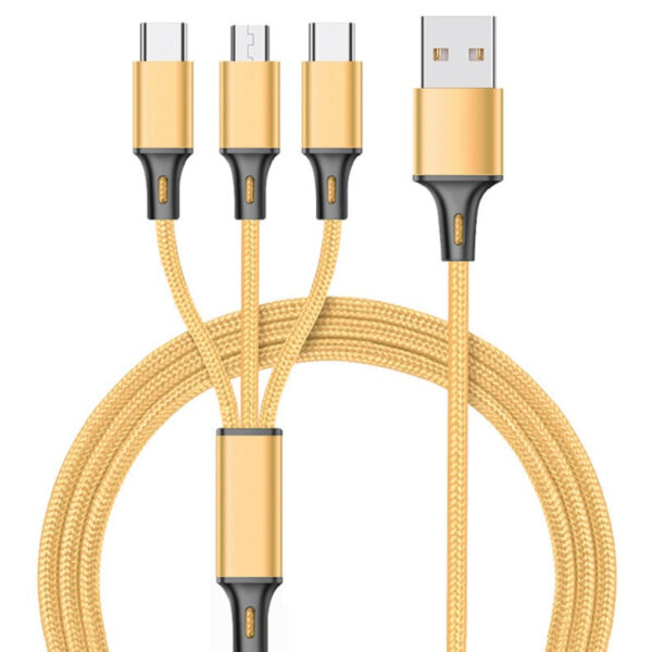 1,5m Drei-in-Eins Umweltfreundliches Nylon-Datenkabel