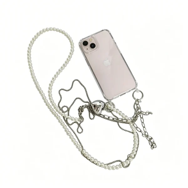 Mode-Längskette-Hülle mit Perlen für iPhone