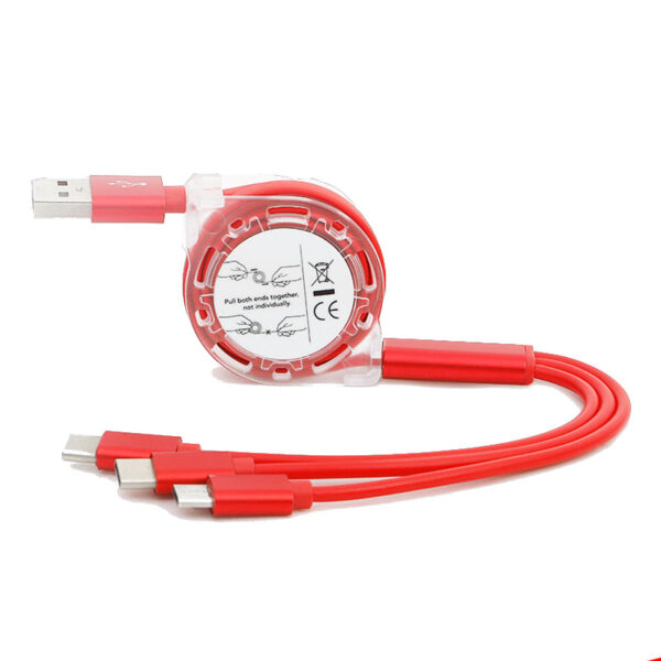 3in1-Ladegerät: Micro-USB, Lightning & Type-C